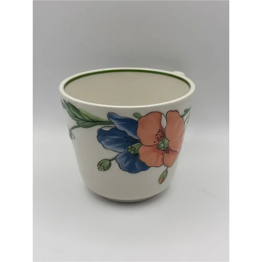 Set of 3 Porcelain Amapola Coffee Cups from Villeroy & Boch, Poppy Flower Mugs